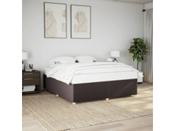 Vidaxl Estrutura De Cama Sem Colchão 180x200 Cm Tecido Castanho-escuro