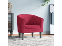 Poltrona de Sala HARLANV1 com veludo vermelho tinto