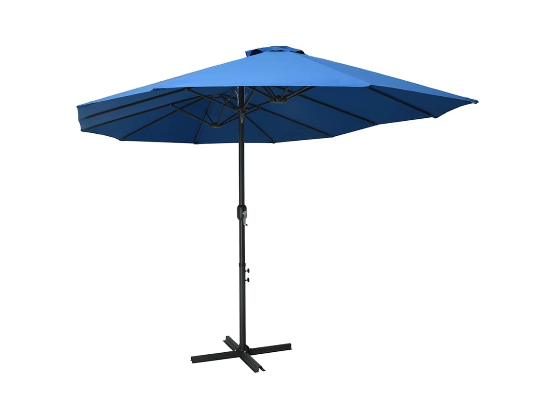 Vidaxl Guarda-sol De Exterior C/ Poste Alumínio 460x270 Cm Azul