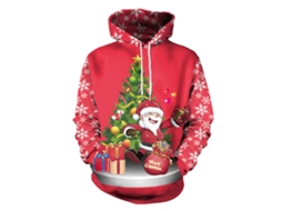 Laxiscreed Sweatshirt Natal Com Estampa, Capuz E Manga Longa, Ideal Para O Frio Das Festas Natalícias
