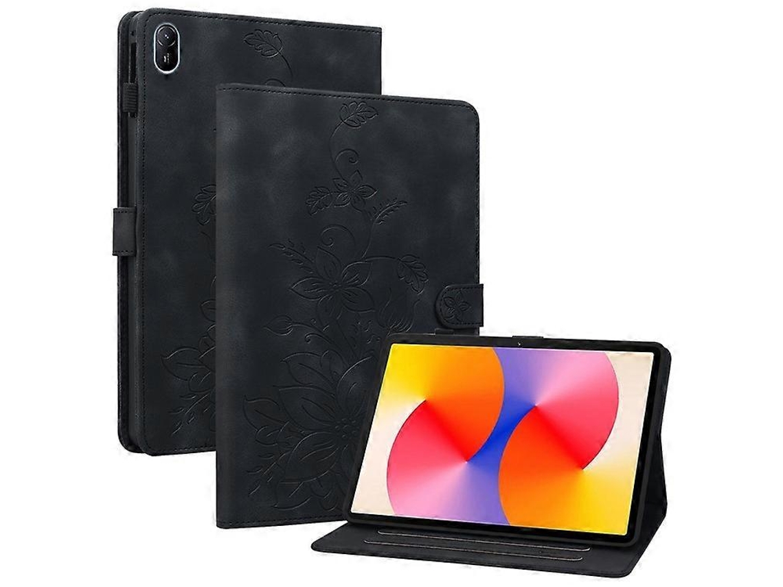 Capa Para Tablet Huawei Matepad Se 11 Em Couro Com Estampa De Lírio E Compartimentos Para Cartões.