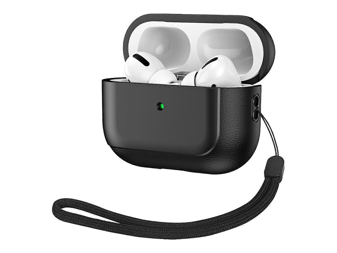 Capa Protetora Para Fones De Ouvido Sem Fio Airpods Pro 2 Com Textura De Couro Eletrogalvanizado.