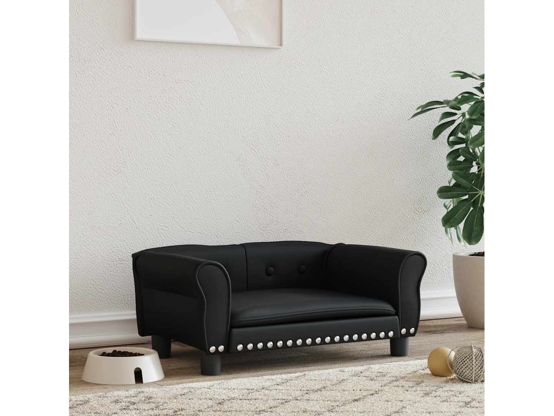 Vidaxl Cama 70x45x30 Cm Couro Artificial Preto