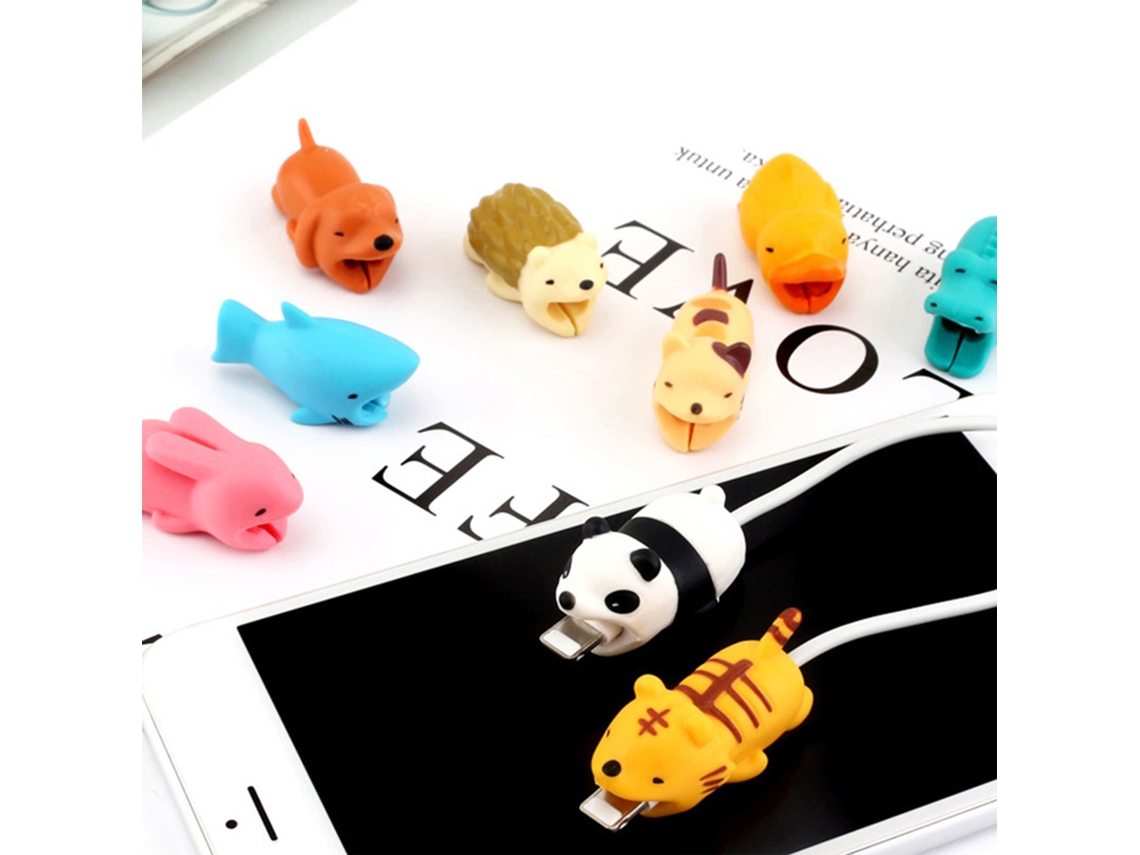 Protetor de Cabo de Dados de Silicone em Forma de Animal Anti Quebra Carregador S/MARCA