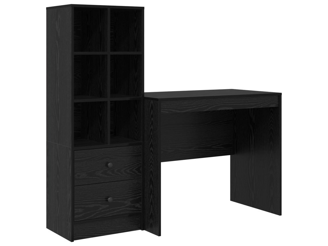 Conjunto 2 Escrivaninha De Escritório Vidaxl Preto Derivados De Madeira (135,5 X 50 X 127 Cm)