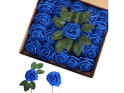 Laxiscreed Flores De Papel Peónia Com Haste E Folhas, Pack Com 25 Peças Para Decoração