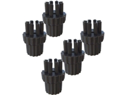 Conjunto De Escovas Para Limpeza A Vapor, 5 Peças, Plástico Preto