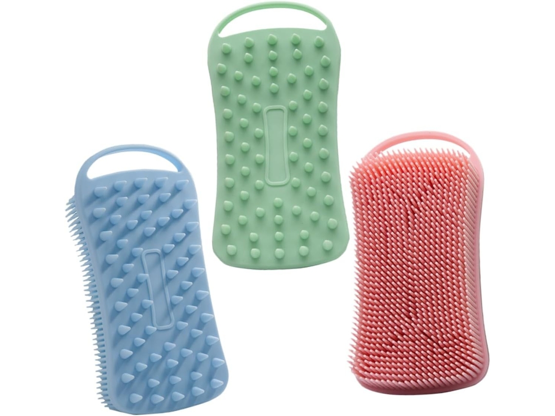 Lurelia Conjunto De 3 Escovas De Silicone Para Duche, Silicone Macio E Dupla Face