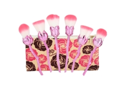 Juego de brochas de maquillaje florales Sunflare con estuche