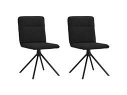 Vidaxl Cadeiras De Jantar 2 Pcs Tecido Preto