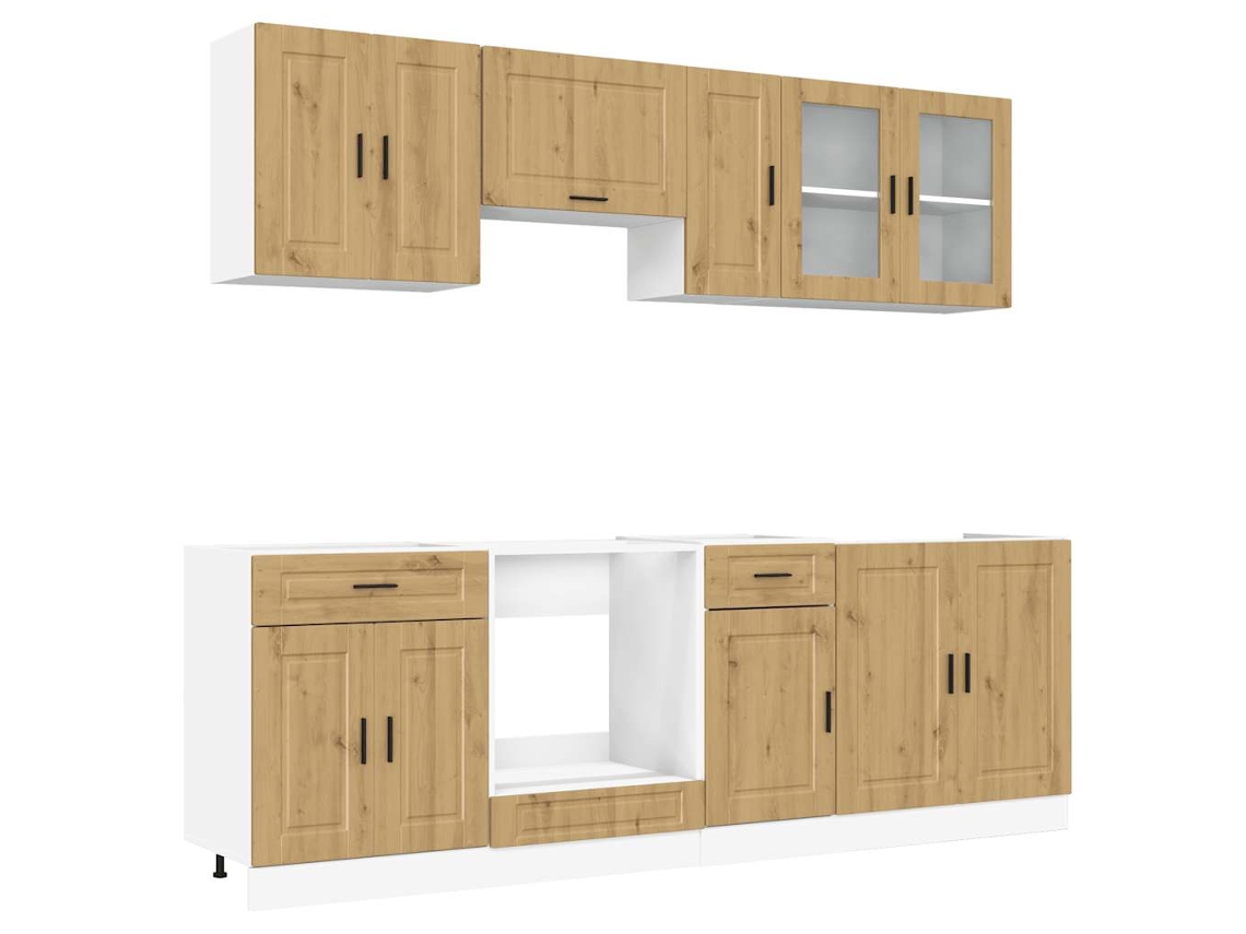 Kitchen Cabinet Set, Kitchen Cabinet Sets Vidaxl Marrom Madeira Processada (n/a)