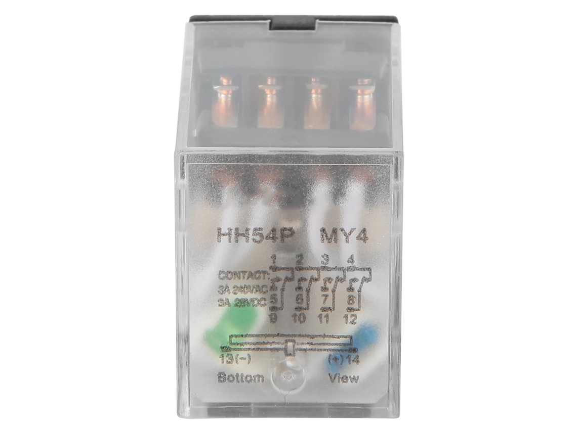 Relé Intermedio Electromagnético Hh54p 24vdc 5a 14 Pines Dpdt Bobina