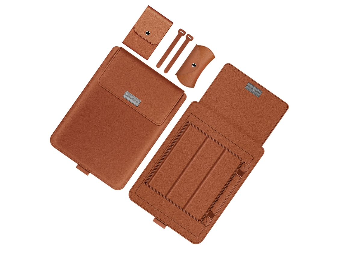 Capa Para Laptop, Capa Protetora Em Couro Pu Marrom Brilvibera