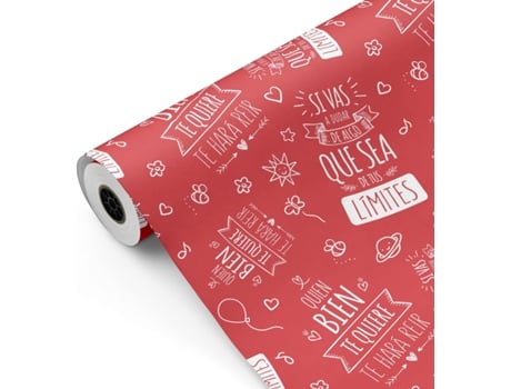 Bobina De Papel De Presente, Rolo Grande 62cm X 100m • Inspiração Vermelha • Ideal Para Lojas Negócios Comércio Fiesta Paper