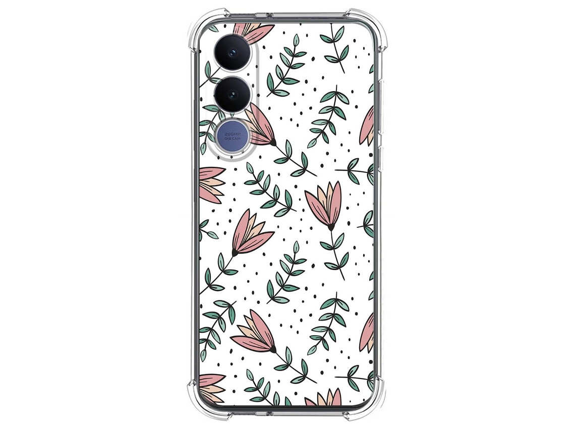 Capa Tumundosmartphone De Silicone Resistente A Impactos Para Vivo V70 Fe Com Estampa Floral 01