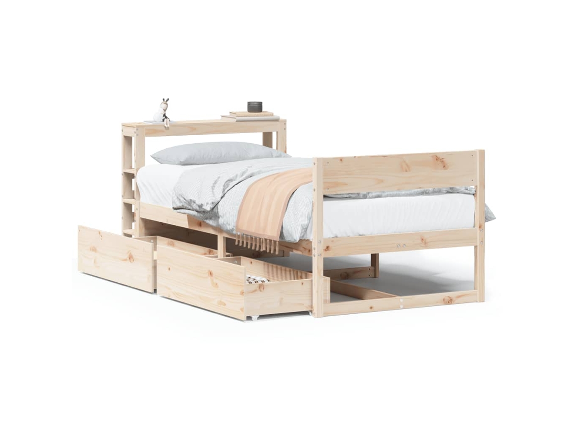 Cama Sem Colchão 90x190 Cm Madeira de Pinho Maciça MAISON EXCLUSIVE