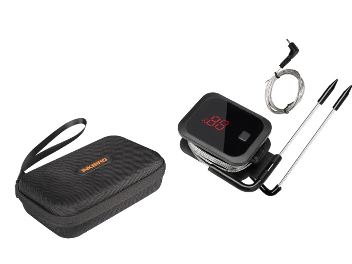 Termômetro Bbq Bluetooth, 2 Sondas, Alcance Sem Fio De 100 Metros,2x Com Uma Capa Oem