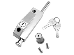 Fechadura para porta de correr de vidro em prata AQUAFORGE