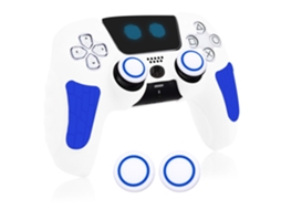 Capa Controle De Para Ps5, Capa De Silicone Antiderrapante Com Capas Para Joystick E Adesivos (branca) Cuich