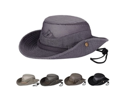 Chapéu Bucket Linjou 2026 com Proteção UV UPF 50+, Respirável, Dobrável, Unissex (Cinza)