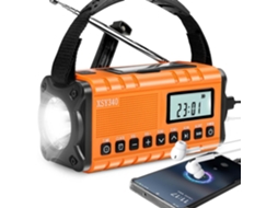 Rádio Com Alerta Meteorológico, Energia Solar E Manivela Noaa/am/fm, Bateria De 10000mah, Lanterna E Luz De Leitura Led, Alarme Sos. Brilvibera