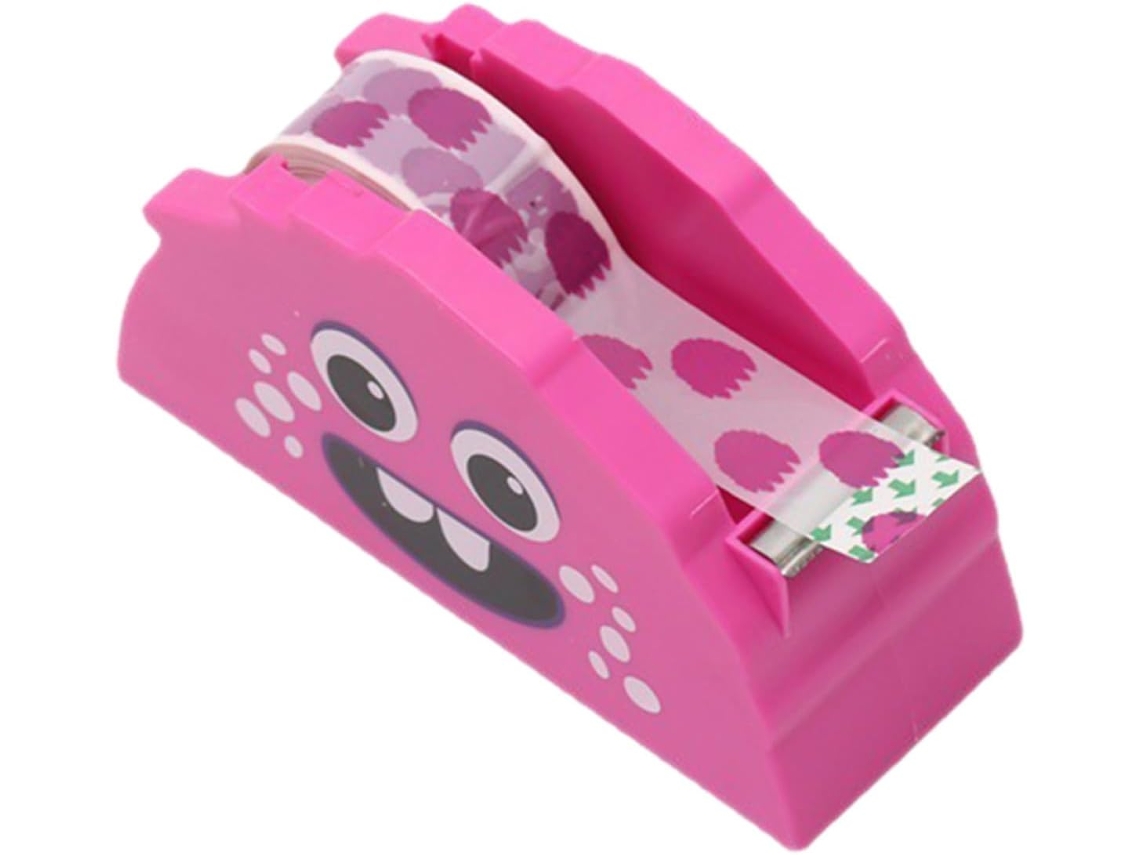 Dispensador de fita adesiva durável e funcional para mesas pequenas, com design animado kawaii, feito de