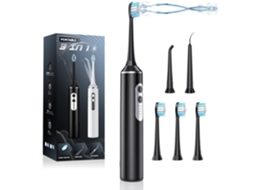 Irrigador Oral Com Escova De Dentes Elétrica, Kit De Cuidados Dentários Com 4 Modos, Irrigador Oral Portátil Para Viagens E Casa, Preto Slowmoose