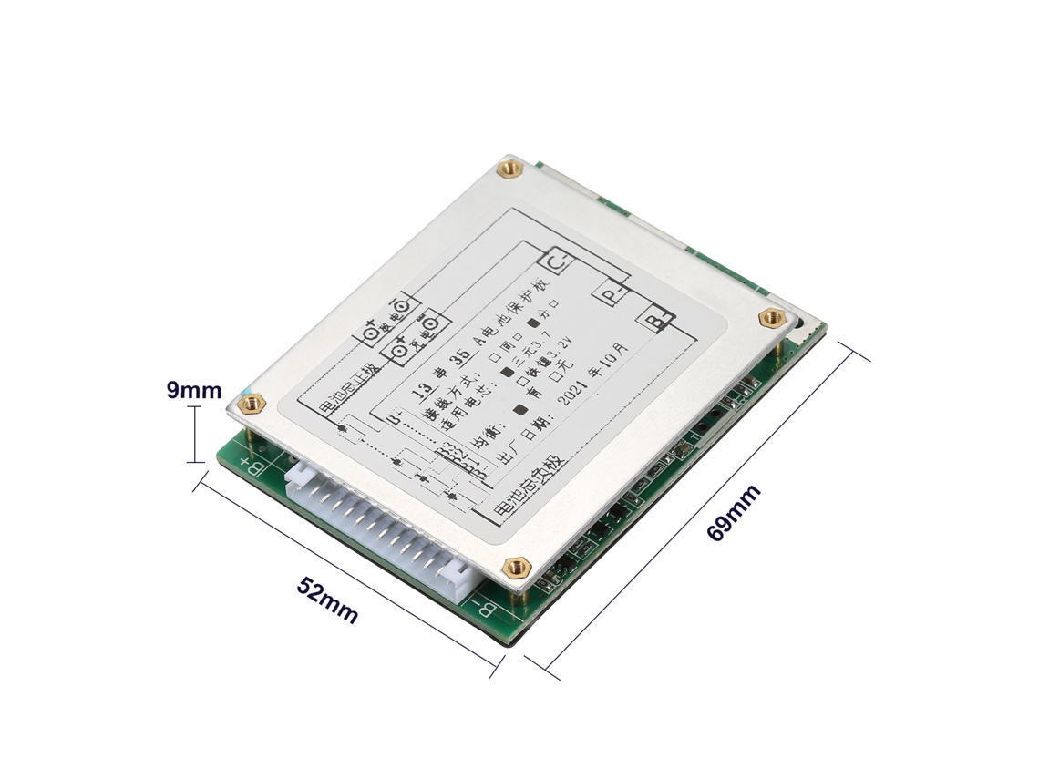 Placa De Proteção Bms 13s 35a 48v Para Baterias De Lítio Com Função De Equilíbrio
