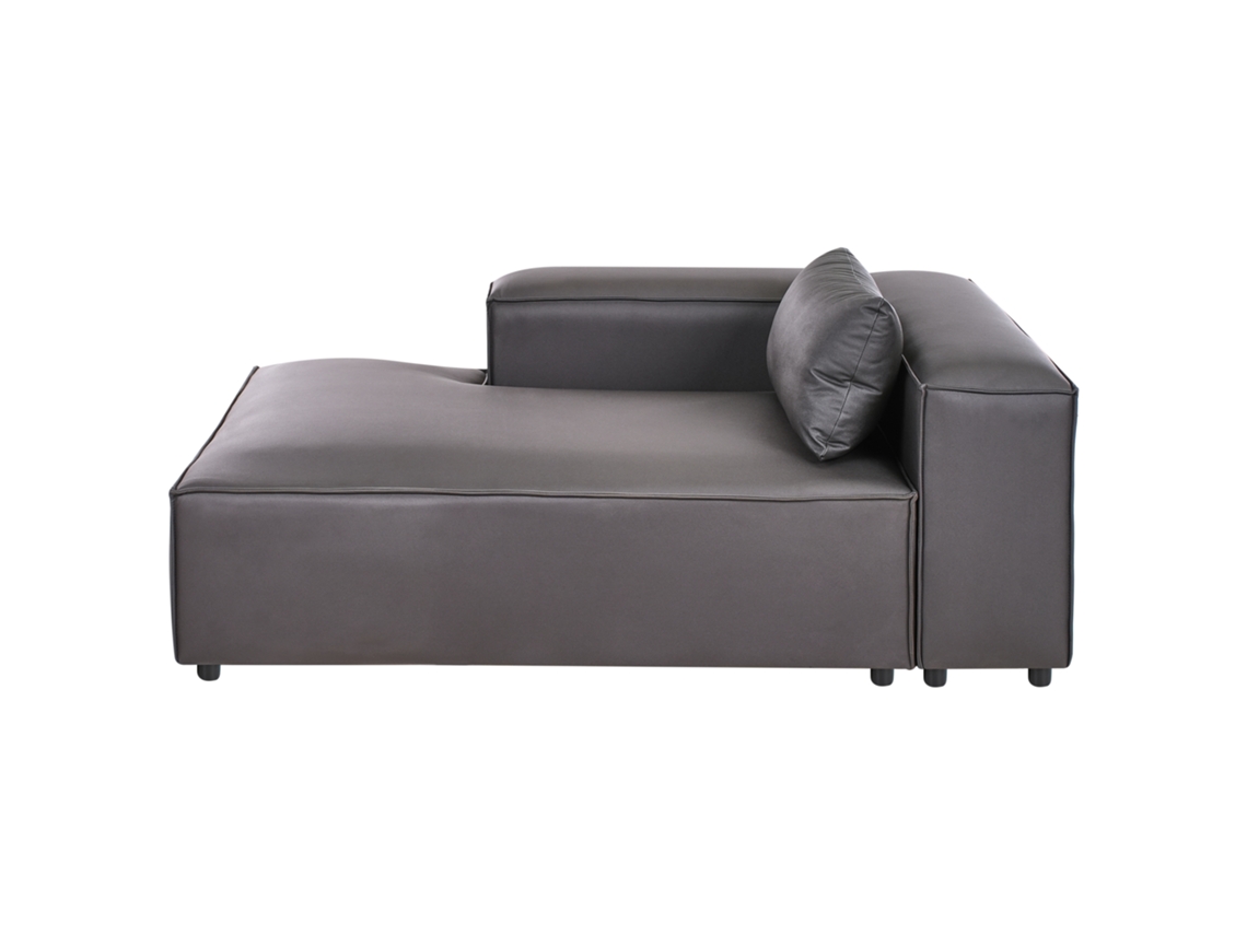 Chaise Longue À Direita Beliani Brande De Tecido Preto 121x184x70