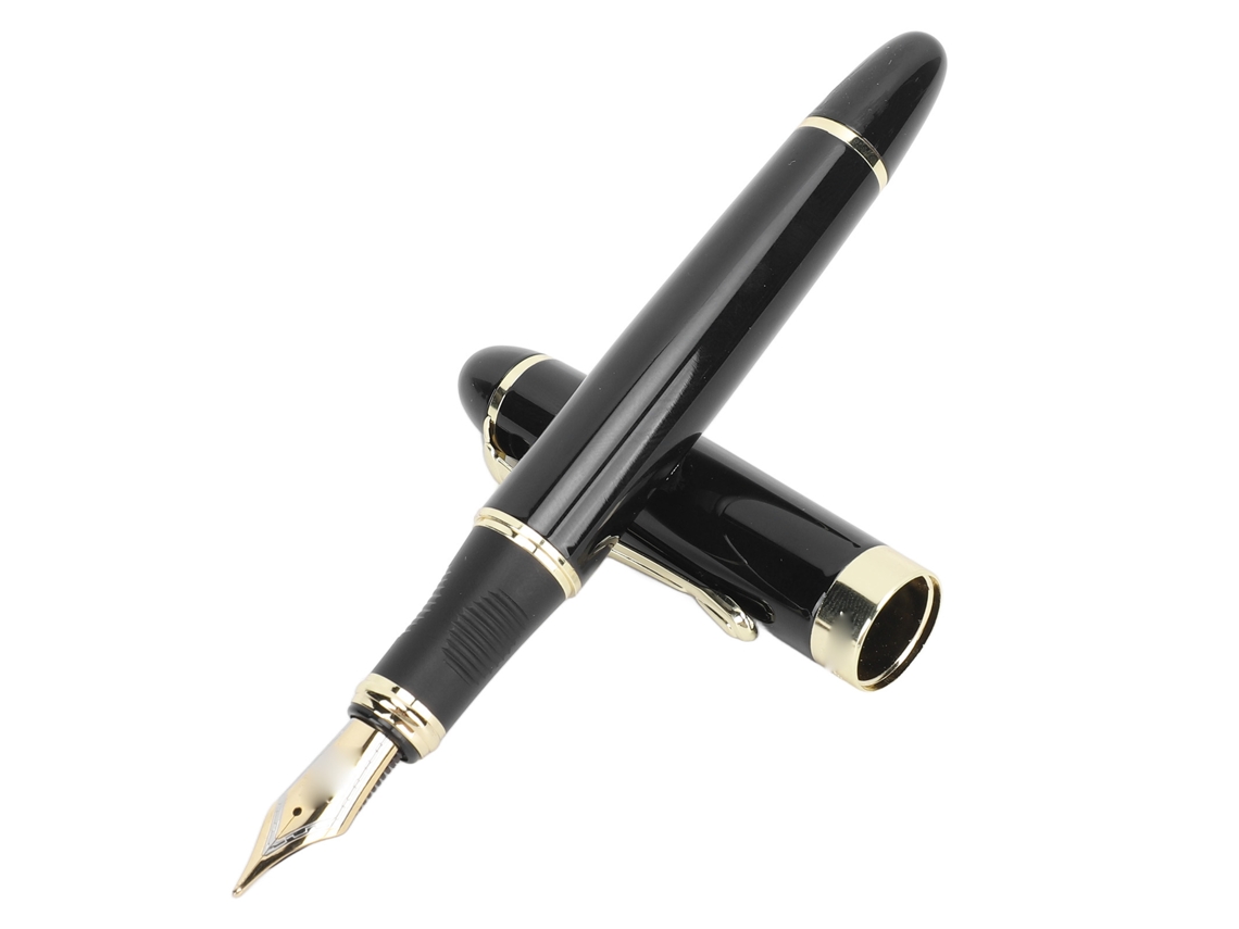 Caneta Estilográfica Ergonômica De 0,5 Mm, Escrita Suave, De Metal, Para Negócios, Com Clip, Tinta Preta Japonesa, Ponta Reta De 0,5 Mm.
