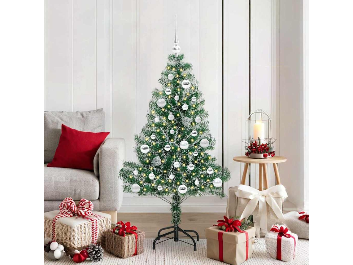 Vidaxl Árvore De Natal Artificial Coberta De Neve Com Luzes De Led