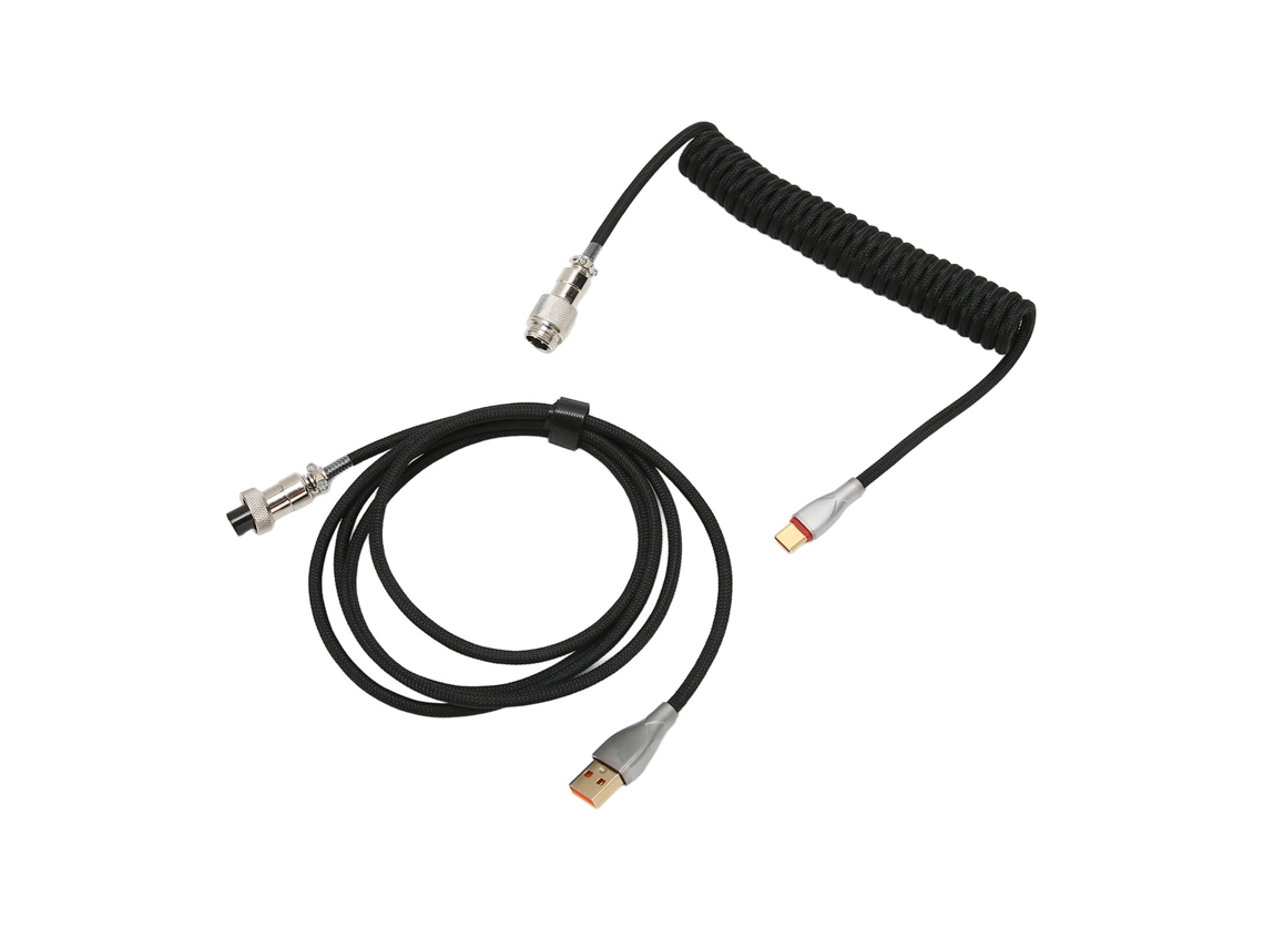 Aetheria cabo de Teclado Mecânico Gamer Double Sleeve Coiled Usb C para Usb a Conector Metal