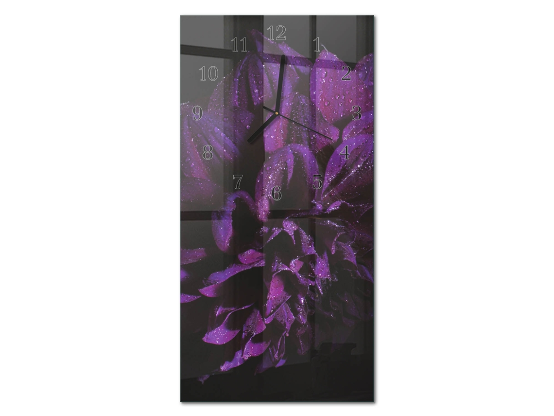 Relógio De Parede De Vidro Violeta Espelharte (30x60 Cm)