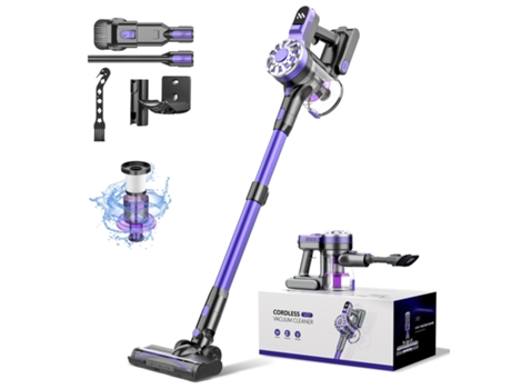 Aspirador de Pó Teendow com Motor Poderoso de 80000RPM, Aspirador de Pó Sem Fio Leve para o Cabelo de Animal de Estimação e Piso Duro