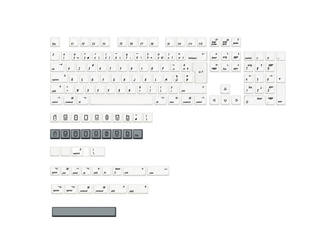 Lurelia Keycaps Profile Conjunto Mac Iso Switches Branco Pbt Perfil Xda 144 Teclas Para Teclado Mecânico