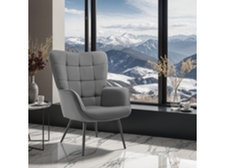 Tectake Poltrona Hygge, Estofada, Ergonômica E Com Capacidade De Carga De 150 Kg, Corderoy Fino Antracite/preto