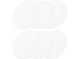 Conjunto de 6 Placas Difusoras Redondas Brancas em Policarbonato para Luminárias de Embutir Led, Transmissão Antirreflexo. SFUSHOS