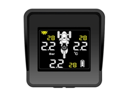 Sistema De Monitorização Da Pressão Dos Pneus Sem Fios Solar Para Motociclos Com Display Lcd E 3 Sensores Externos_yua