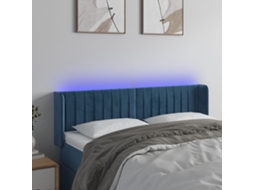 Cabecero con luces LED, terciopelo, 147x16x78/88 cm, azul oscuro