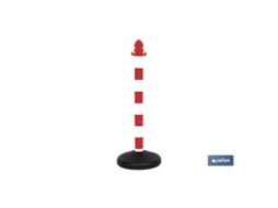 Poste y base para cadena (rojo/blanco) 1m