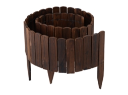 Relaxdays Canteiro Decorativo, 200 Cm, Flexível, Altura: 20 Cm, Encaixar, Madeira, Cerca De Relva, Castanho Escuro