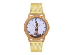 Reloj De Pulsera Analógico De Aleación De Moda Para Hombre Y Mujer T345-f Dorado