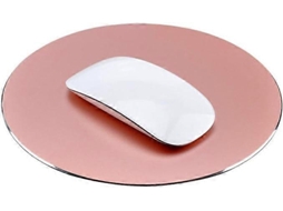 Mousepad Gamer Redondo De Alumínio Com Superfície Impermeável E Base De Borracha Antiderrapante Olysi Shop (ouro Rosa)