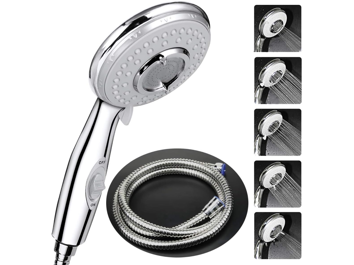 Chuveiro Com Mangueira Flexível De 2 M + 5 Modelos-aquaforge