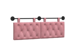 Cabeceira Suspensa com Luz Led Rosa Veludo MAISON EXCLUSIVE