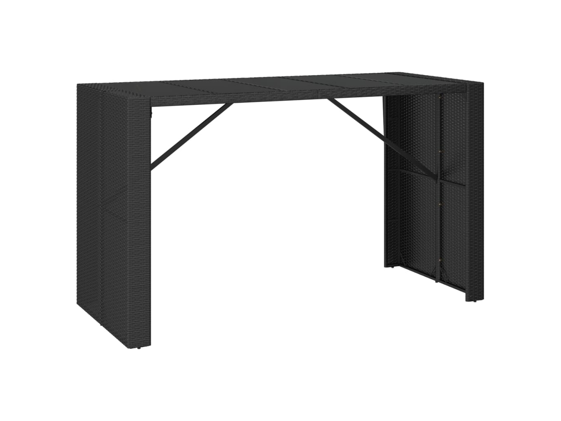 Mesa de bar MAISON EXCLUSIVE Vime Pe Preto com tampo de vidro (185x80x110 cm)