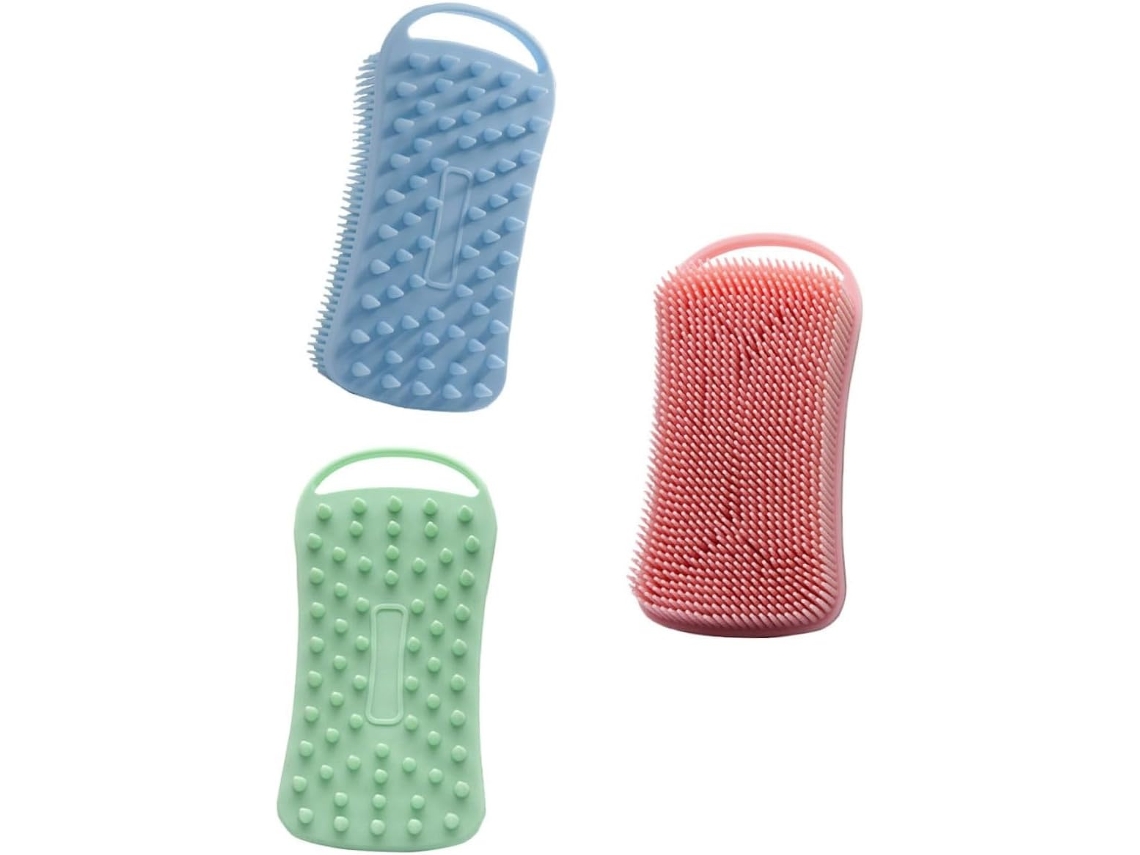 Lurelia Conjunto De 3 Escovas De Banho Para Bebé, Silicone Macio, Massagem Suave E Limpeza Profunda