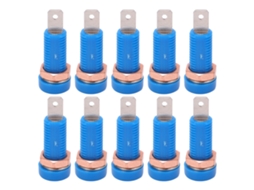 10pcs tomada banana jack 4mm pino de fixação painel adaptador conector para instrumento eletrônico azul