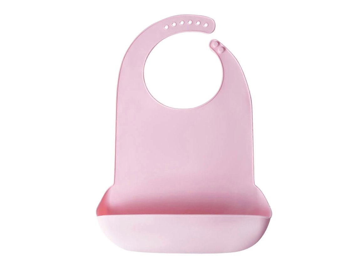 Babador de Silicone Sólido para Adultos, Comida Avental para Idosos, Babador À Prova D'água, Pano de Qualidade Alimentar para Esfregar, Rosa