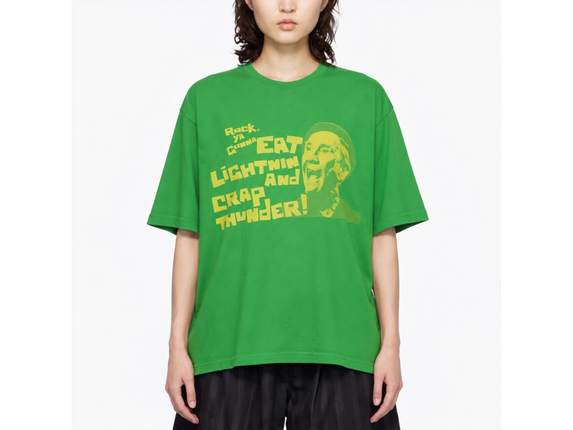 Rockinstone Rocky Movie Eat Lightning Solid Kelly Adult T-shirt Size:m